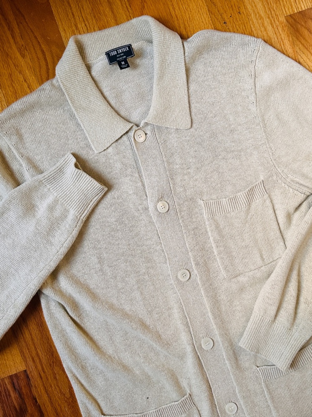 Todd Snyder Mens Medium Slub cotton / linen Pub Jacket in Cream